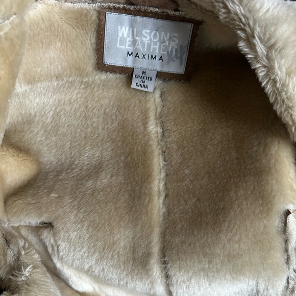 Genuine Wilson’s Leather Tan Suede and Faux Fur Women's Jacket - Picture 7 of 7